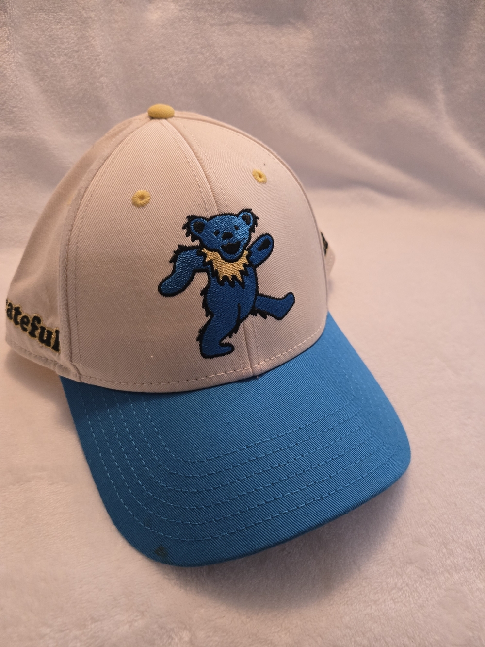 Grateful Dead White & Blue Dancing Bear Cap OSFM